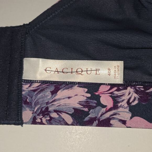 Cacique Comfort Bliss Lightly Lined No Wire Floral Maximum Coverage Bra Size 40F - Picture 10 of 16